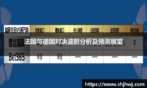 法国与德国对决波胆分析及预测展望